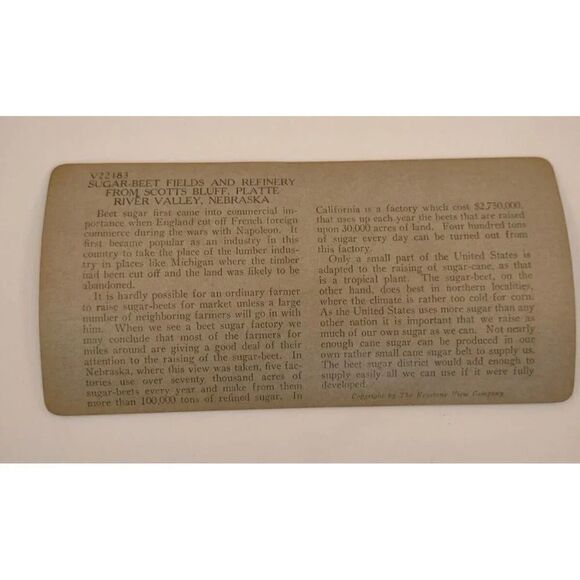 Scotts Bluff Nebraska Stereoview Card Platte River Valley Sugar Beet Field - Picture 2 of 10